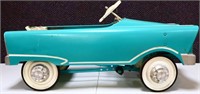 Vintage turquoise pedal car