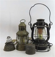 2 Trays Railroad & Barn Lanterns