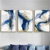 Set of 4 Framed Gold Abstract Art 19"x19" *See in