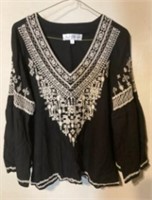 Women's Chelsea & Theodore Embroidered  Blouse, XL