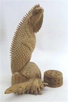 Iguana & Lizard Wood Carving Sculptures