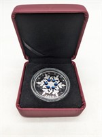 2010 Fine Silver Coin Blue Crystal Snowflake