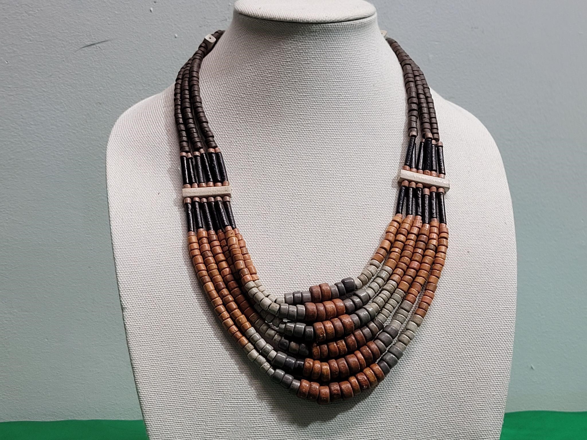 Unique Vintage Wood Necklace Women