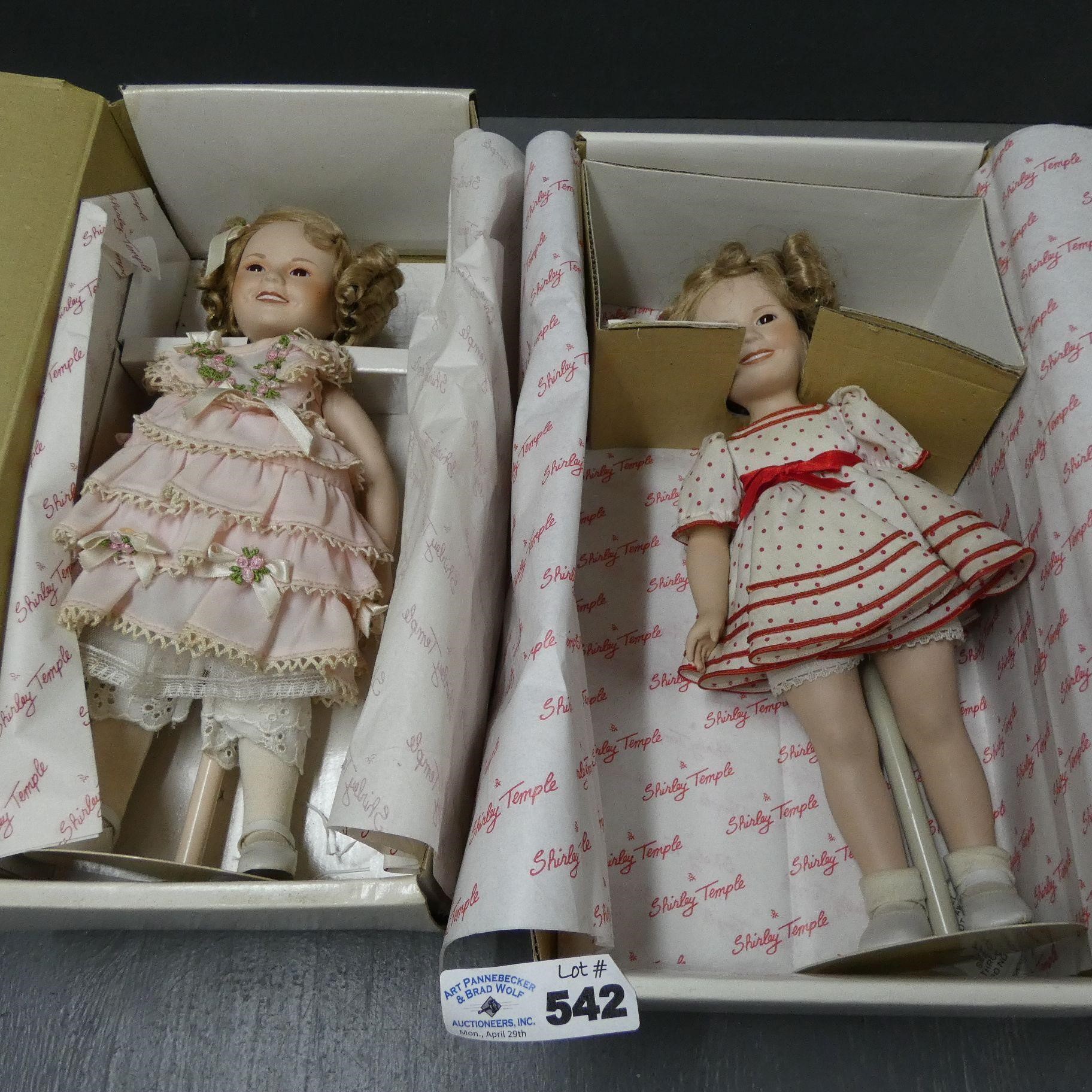 (2) Danbury Mint Shirley Temple Porcelain Dolls