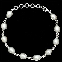 Sterling Silver Natural Fresh Water Pearl Bracelet