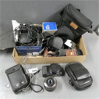 Sony Camera, Empty Cases, Accessories