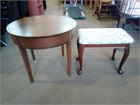 Circular Accent Table with Drawer Measures 26"