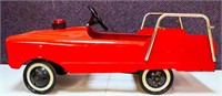 Vintage red fire truck pedal car