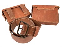 WWII Japanese Army Rubberized Ammo Pouches Belt