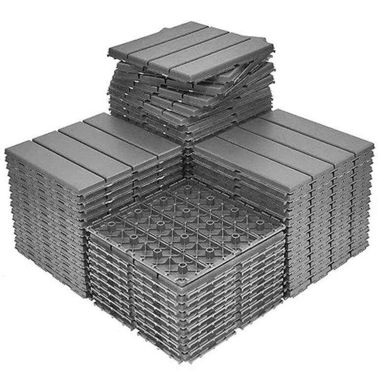 60-PC 60 sq. ft Plastic Interlocking Deck Tiles,60