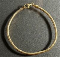 925 Sterling Silver Gold Over Snake Bracelet