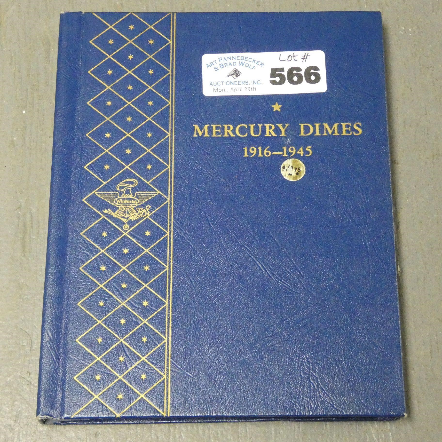 (68) Silver Mercury Dimes in Book