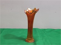 Orange Carnival Glass Vase