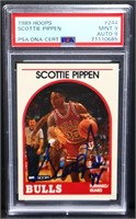 Graded mint 1989 Hoops Scottie Pippen auto card