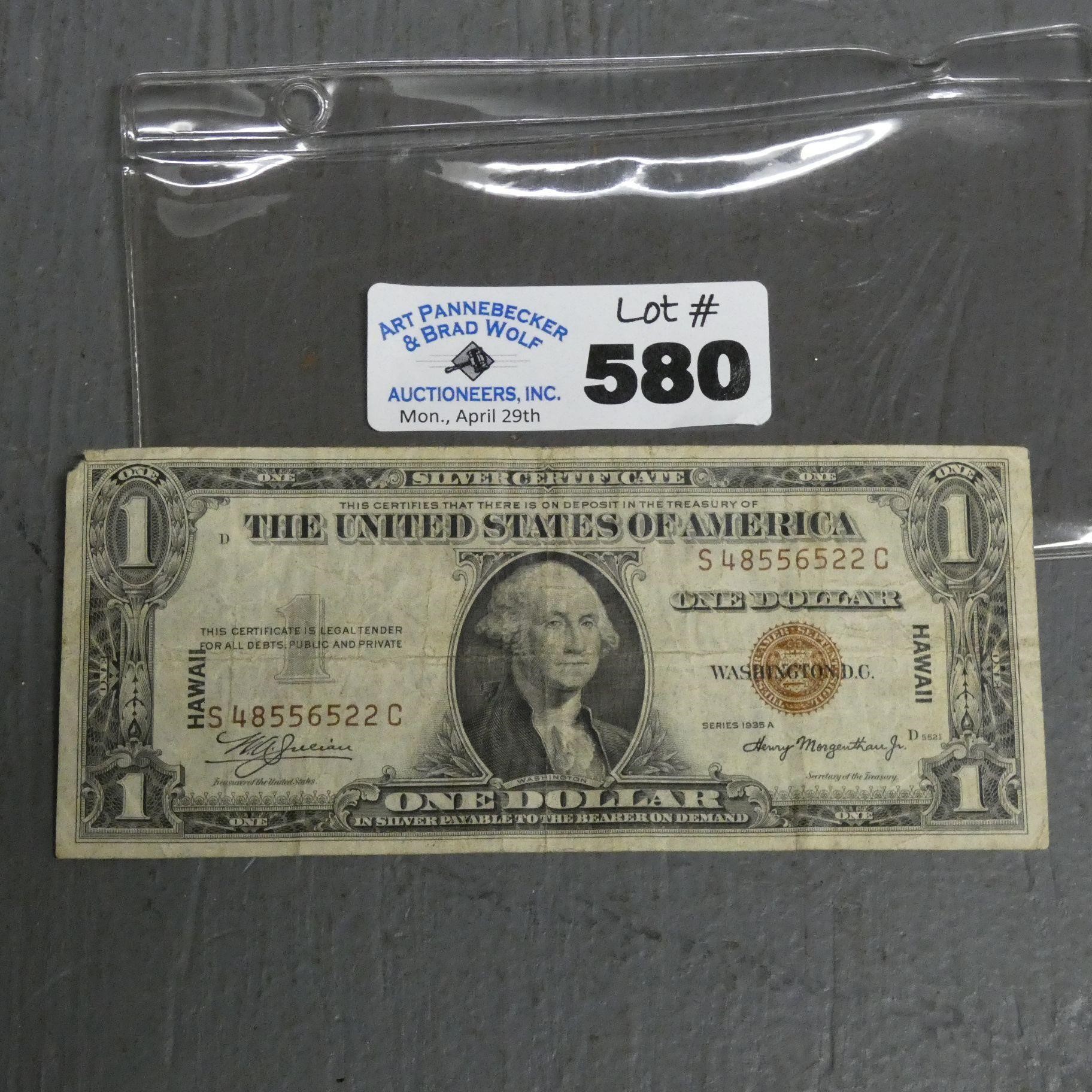 1935A Series $1 Hawaii Silver Certificate Bill