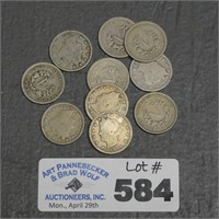 (10) Liberty 'V' Nickels
