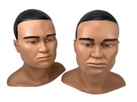 2 Japanese Male Head Mannequins