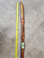 Hand Carved Jamaica Walking Stick 39" Tall