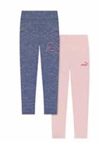 Puma Girl's 2 Pack Leggings, Large 14/16