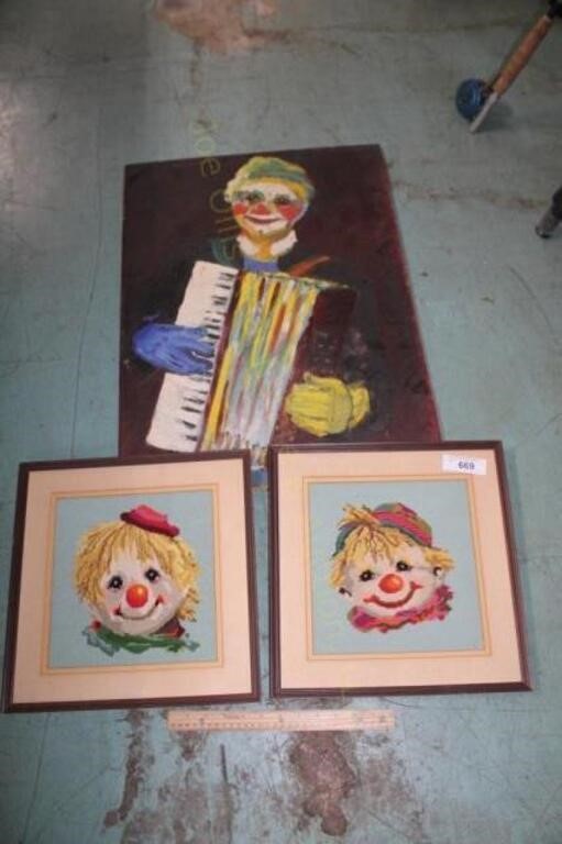 Clown Needlepoint & Painting