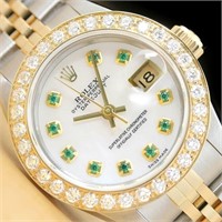 Rolex Ladies Datejust Tsavorite Diamond Watch