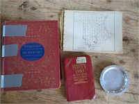 Vintage 2000 Page Websters Dictionary, Old Maps,
