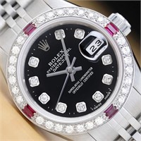 Rolex Ladies Datejust Ruby Diamond Watch