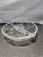Glass Footed Divided Serving Bowl