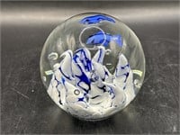 Murano Style Art Glass Paperweight 2 1/2”