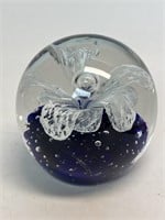 Murano Style Art Glass Paperweight 3”-Damaged