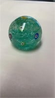 Artist Signed Glass Paperweight