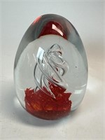 Murano Style Art Glass Paperweight 4 1/2”