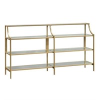 Luxury Console Table Satin Gold/Clear - Sauder
