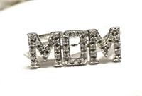 Sterling Silver .20 Ct Diamond MOM Band Ring