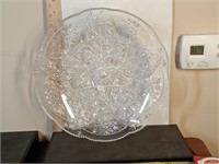 large brilliant cut glass bowl 14" dia