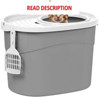 IRIS USA Oval Top Cat Litter Box  Missing Lid