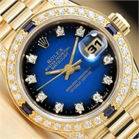 Rolex Ladies President Sapphire Diamond Watch