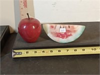alabaster / stone apple & watermelon slice