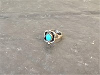 vtg sterling & turquoise ring size 5