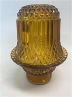 Vintage Indiana Glass Amber Pedestal Fairy Lamp