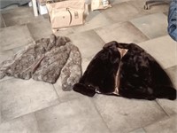Vintage Rabbit Fur Coat & Faux Fur Coat Size Sm.