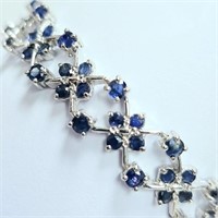 $1200 Silver 17G, 10.5Ct Sapphire Bracelet