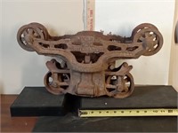 antique cast iron Myers hay trolley