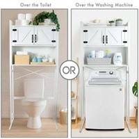 Washer/Toilet Cabinet  Adjustable Shelf  White