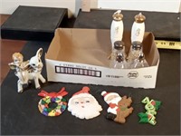flat of S&P shakers & Christmas items