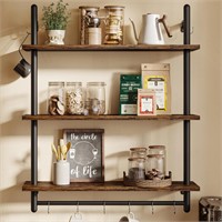 3 Tier Industrial Pipe Shelving, Floating