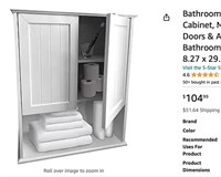 Bathroom Wall Mount Storage Cabinet,