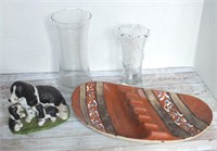 CERAMIC SPRINGERS, ASHTRAY & VASES