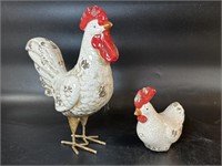 Ceramic Rooster 11” & Chicken 5”
