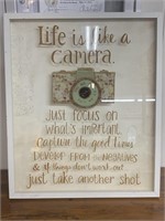 Life is like a Camera painted on Reverse side of
